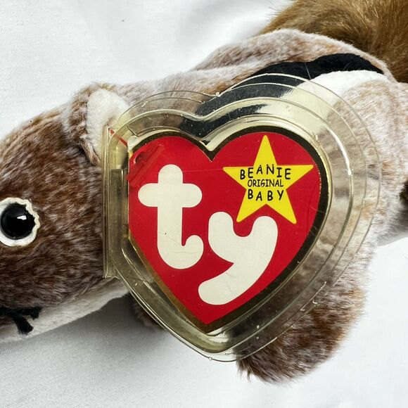 Ty Original Beanie Baby 1999 Chipper the Chipmunk MWMTs Plush In Storage Box - Picture 6 of 12